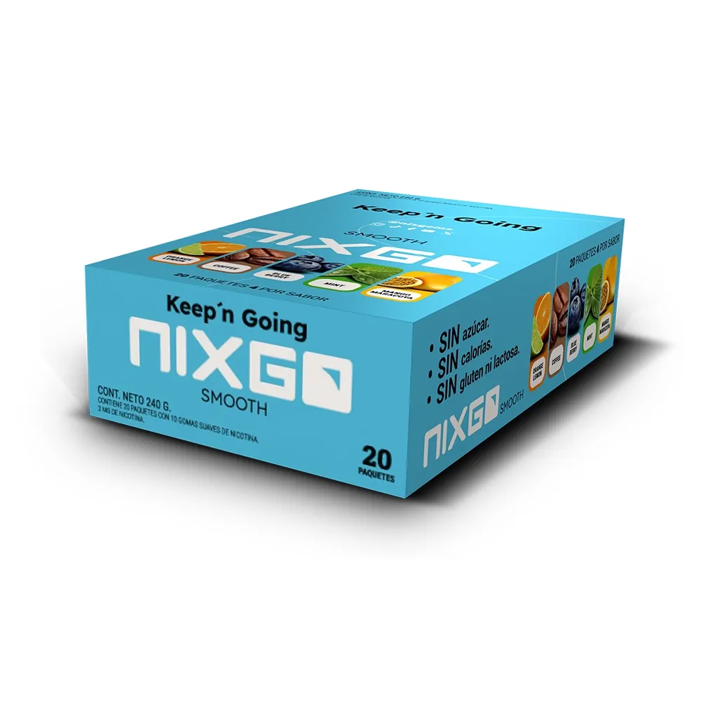 Caja Mix Box Nixgo con los 5 sabores de gomitas de nicotina