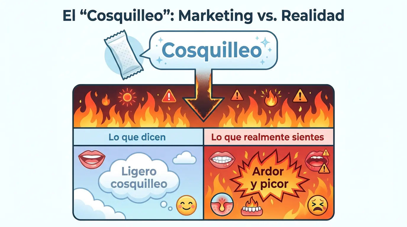 El Cosquilleo de los Pouches: ¿Por Qué Causa Ardor en las Encías? 2 El cosquilleo de los pouches es un eufemismo de marketing para no decir ardor